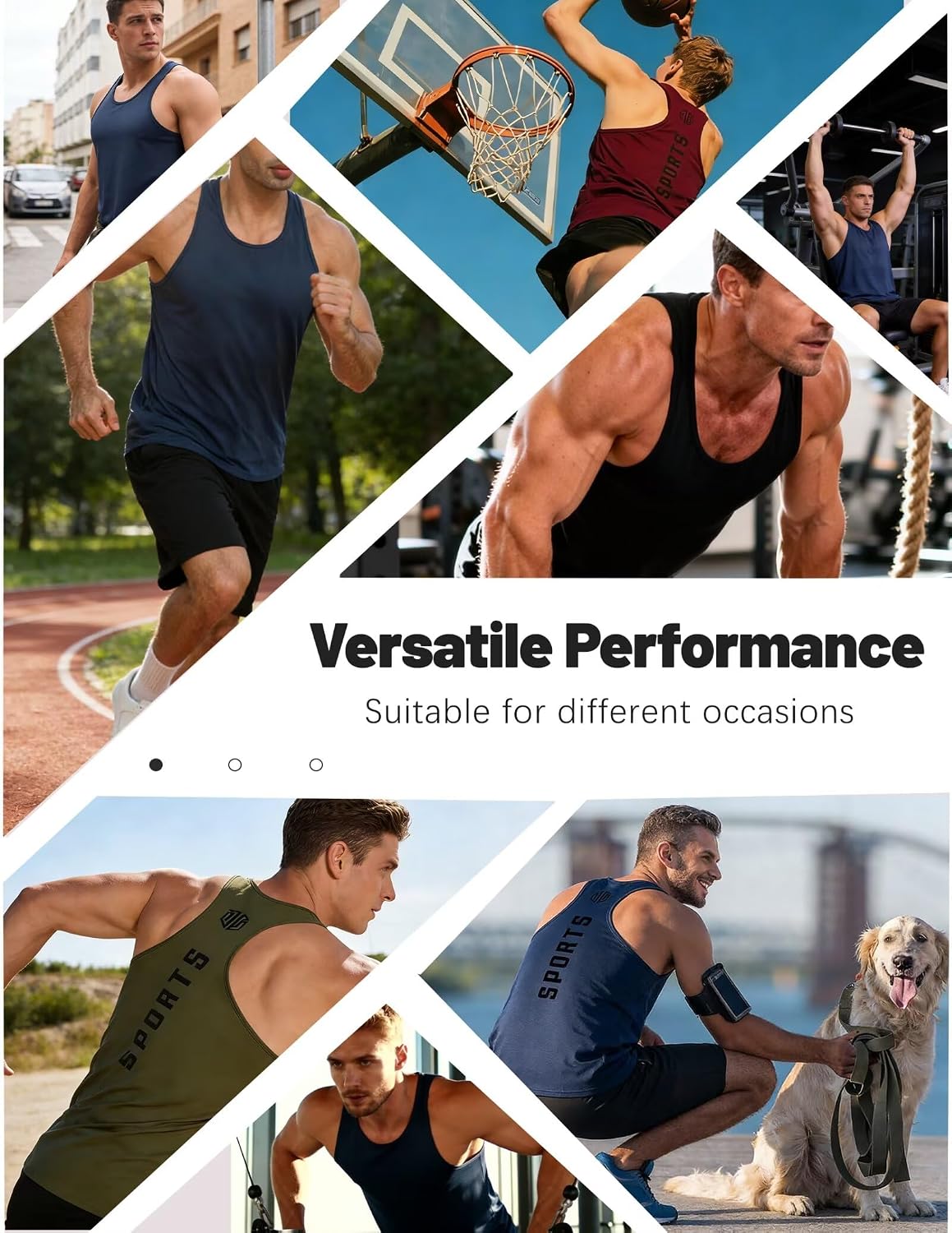 6 Pack Men's Tank Tops Quick Dry Sleeveless Gym Shirts Mesh Y-Back Athletic Vest Muscle Shirts for Workout - Image 6