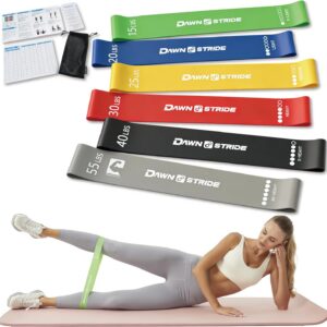 6-Levels Resistance Exercise Loop Bands Set – Elastic Workout Bands for Yoga, Strength Training, Physical Therapy – Guide, Fitness Card & Carry Bag