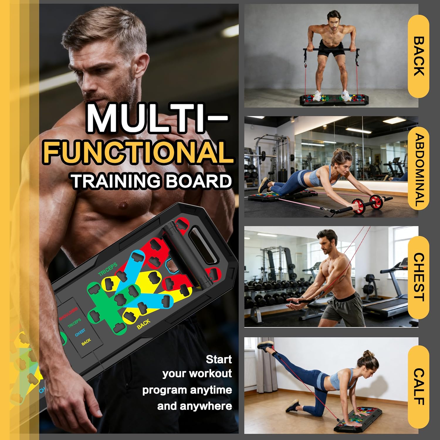 IUT Solid Push Up Board 15 in 1 Home Workout Equipment Multi-Functional Pushup Stands System Fitness Floor Chest Muscle Exercise Professional Equipment Burn Fat - Image 2