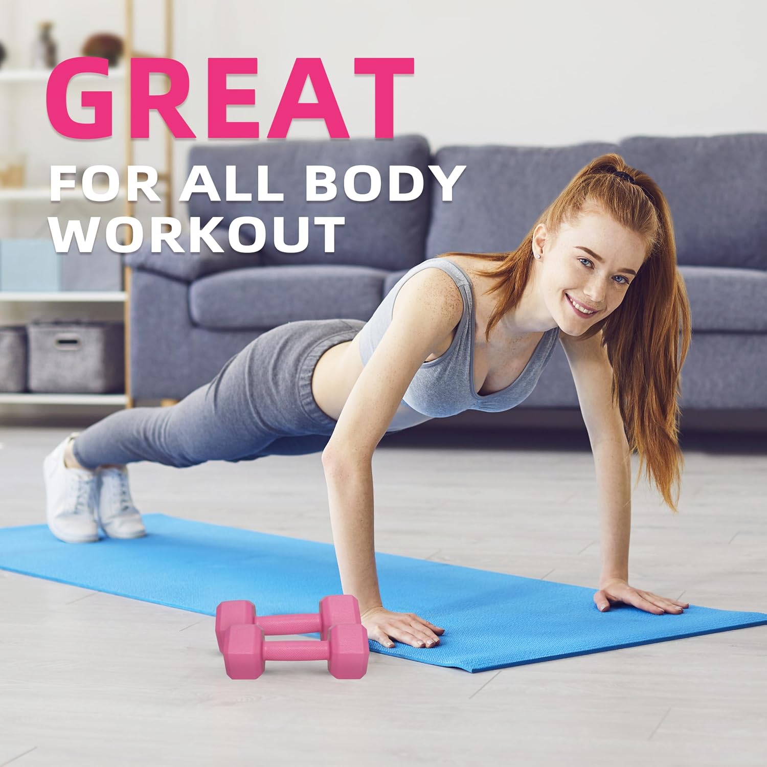 Dumbbell Hand Weight Sets 5/10/15/20/25/36lbs - 5 Colors Options - Exercise & Fitness Free Weights for Women & Men Home Gym Equipment Workouts Strength Training - Image 5