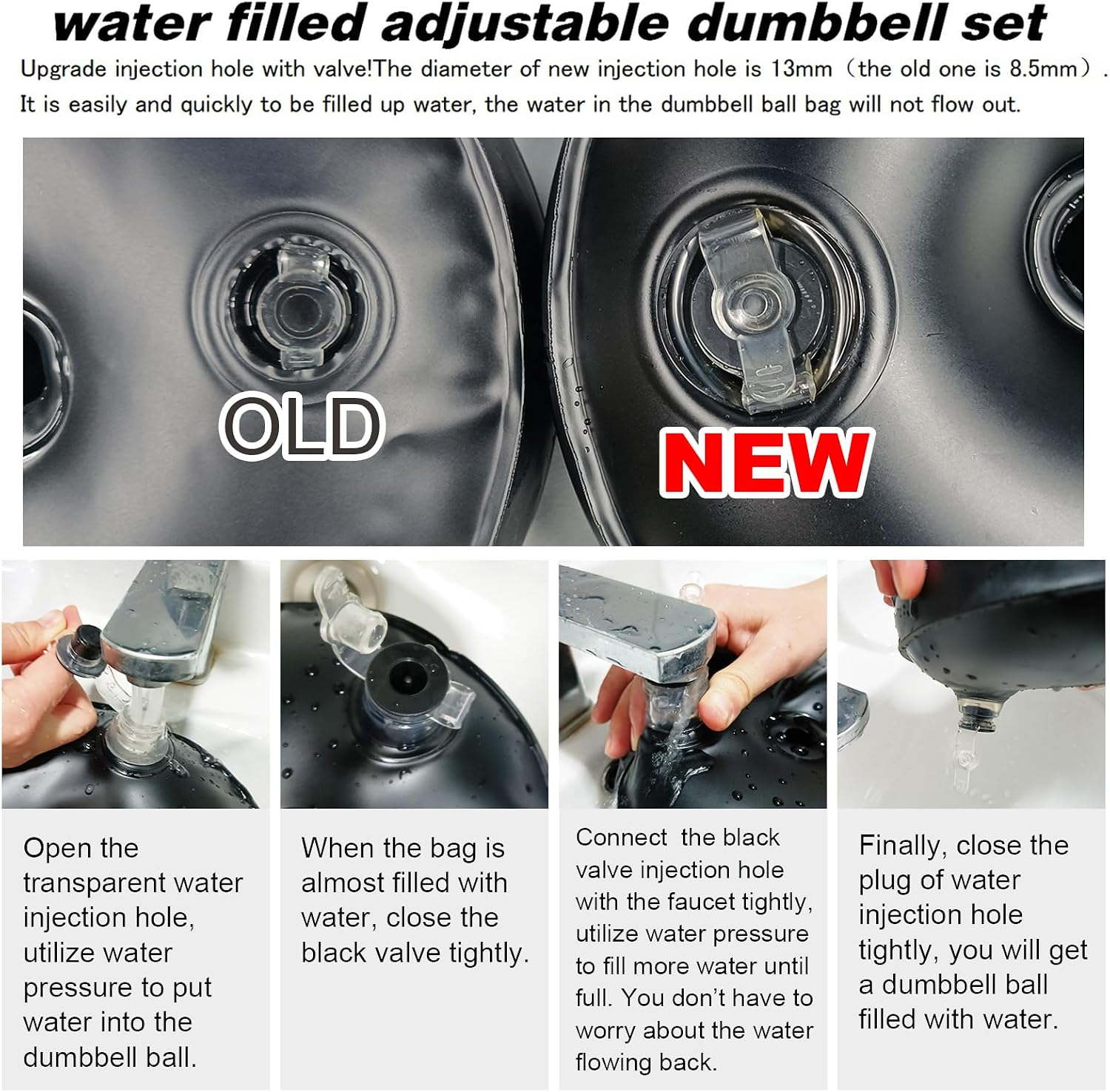 Water Filled Dumbbells Set - Water Filled Weights - Portable Travel Weights - Adjustable Dumbbells - Image 5