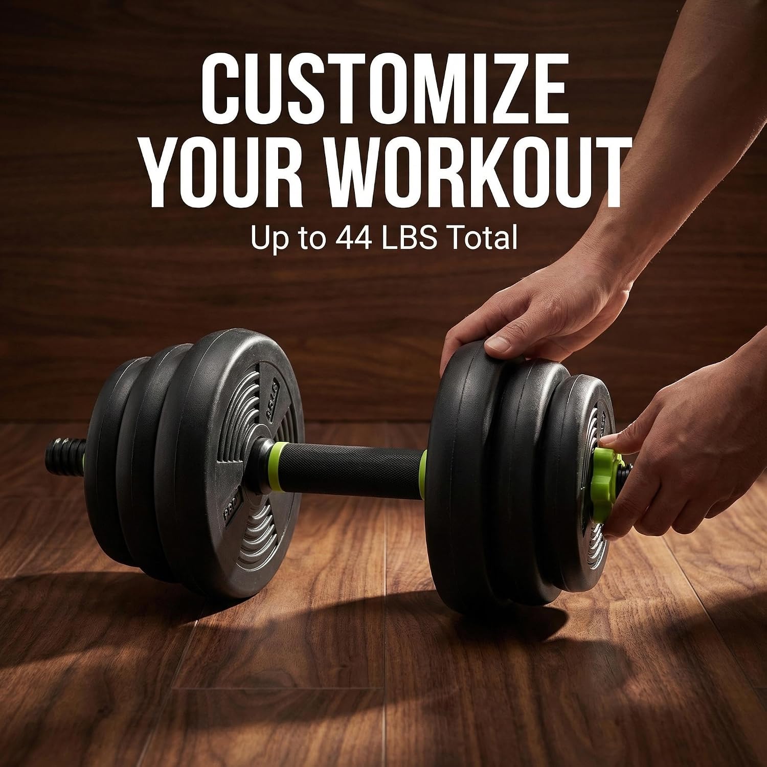 44LB Adjustable Dumbbell Set, 4-in-1 Weight Set with Barbell, Kettlebell & Push-Up Stand, Free Weights for Home Gym, Full Body Strength Training for Men & Women - Image 8