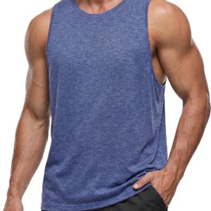 PINSPARK Men’s Tank Tops Quick Dry Summer Workout Muscle Shirt Athletic Casual Sleeveless Shirts for Bodybuilding Beach Gym