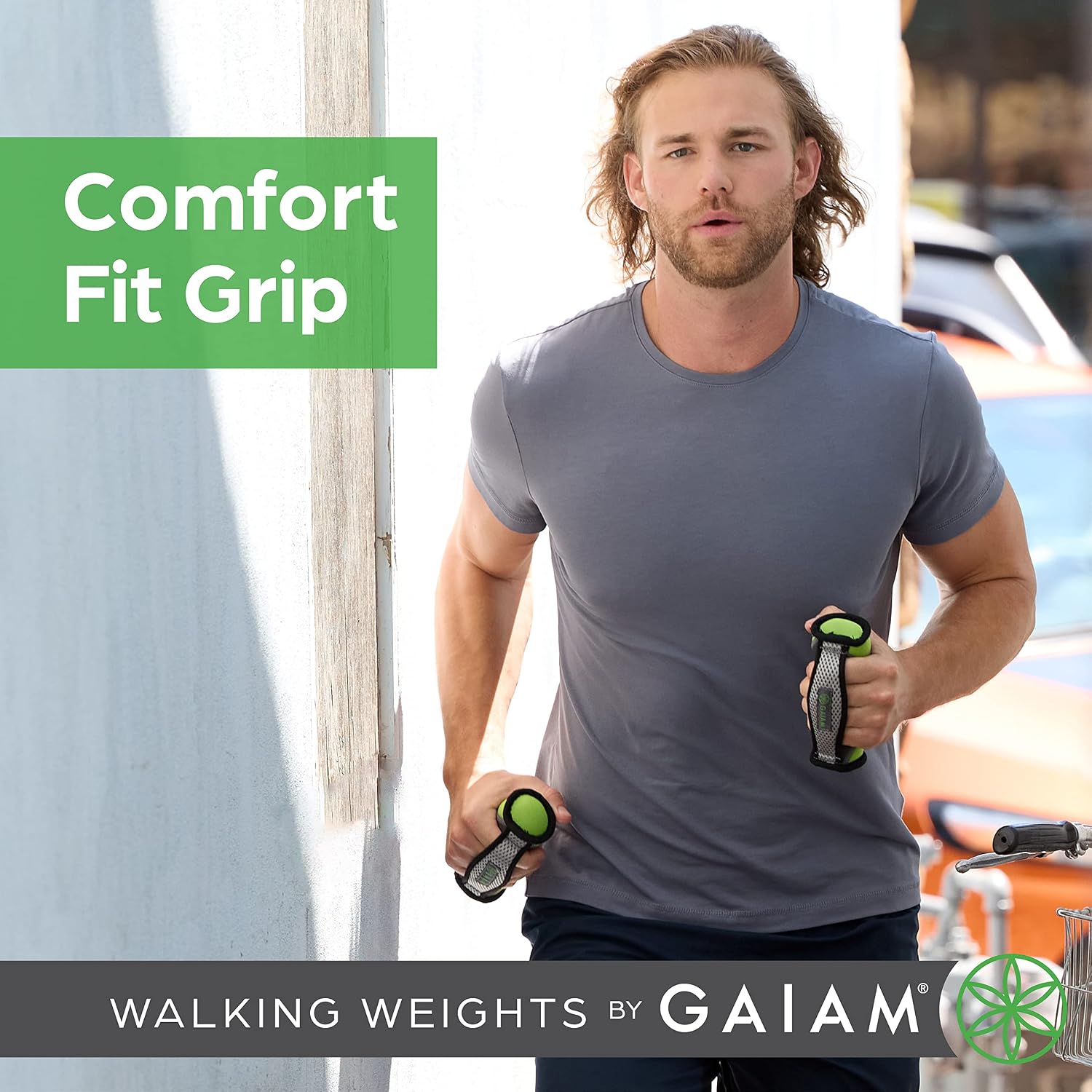 Gaiam Hand Weights for Women & Men Soft Dumbbell Walking Hand Weight Sets with Hand Strap - Image 2