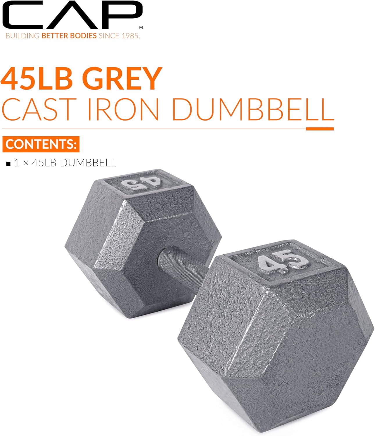 CAP Barbell Cast Iron Hex Dumbbell | Multiple Options - Image 2