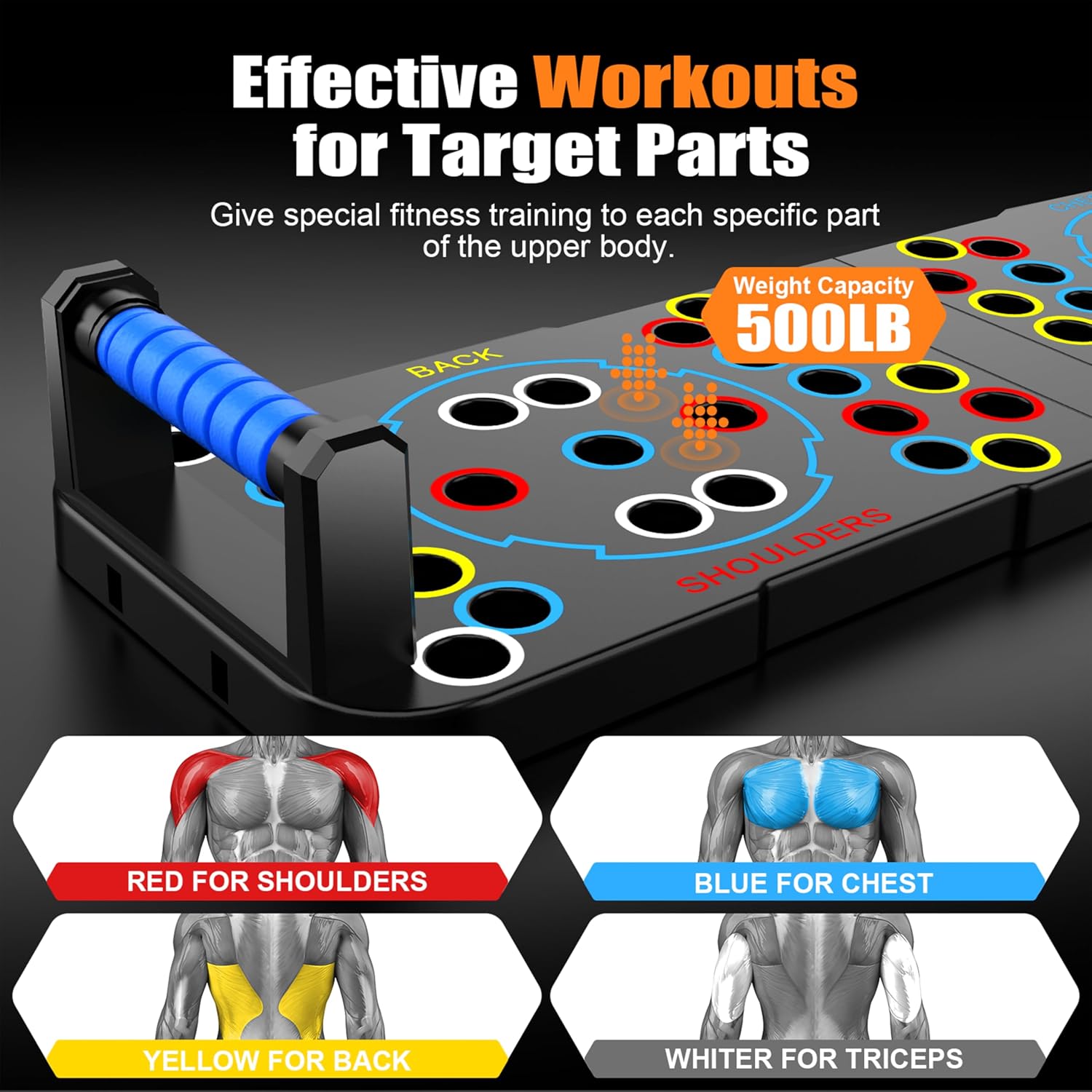 IUT Solid Push Up Board 15 in 1 Home Workout Equipment Multi-Functional Pushup Stands System Fitness Floor Chest Muscle Exercise Professional Equipment Burn Fat - Image 3