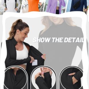 TACVASEN Women’s Athletic Jackets Lightweight UV Protection Shirts Full Zip Workout Jacket UPF 50+ Long Sleeve Sun Shirt
