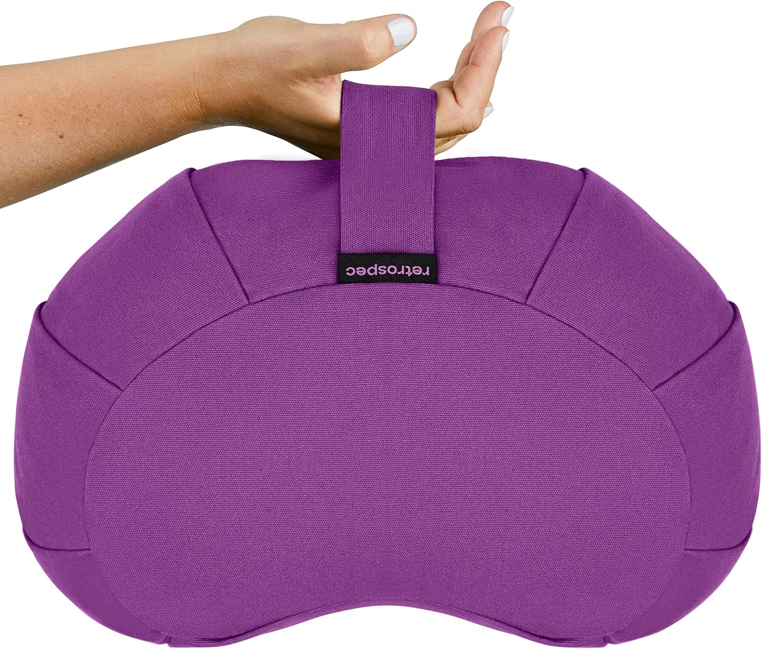 Retrospec Sedona Zafu Meditation Cushion Filled w/Buckwheat Hulls - Yoga Pillow for Meditation Practices - Machine Washable 100% Cotton Cover & Durable Carry Handle Round & Crescent, 1 Ct (Pack of 1) - Image 6
