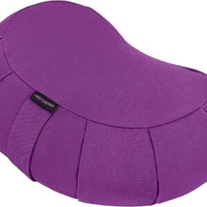 Retrospec Sedona Zafu Meditation Cushion Filled w/Buckwheat Hulls – Yoga Pillow for Meditation Practices – Machine Washable 100% Cotton Cover & Durable Carry Handle Round & Crescent, 1 Ct (Pack of 1)
