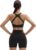 SUUKSESS Womens Workout Set High Impact Fitness Gym Backless Bra Yoga Crop Tank High Waisted Bike Short with Pockets