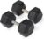 Titan Fitness 65 LB Pair Free Weights, Black Rubber Coated Hex Dumbbell, Straight Stainless Steel Handle, Strength Training, Full Body Workout