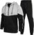 Men’s Hooded Athletic Tracksuit Sweatsuit Long Sleeve Full-Zip Jogging Sweatpants 2 Piece Patchwork Sportsuits
