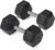 Titan Fitness 40 LB Pair Free Weights, Black Rubber Coated Hex Dumbbell, Straight Stainless Steel Handle, Strength Training, Full Body Workout