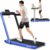 Goplus 2 in 1 Folding Treadmill with Dual Display, 2.25HP Superfit Under Desk Electric Pad Treadmill, Installation-Free, Blue Tooth Speaker, APP Control, Remote Control, Walking Jogging for Home
