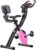 Merax Exercise Bike,Workout Bikes for Home,Folding Stationary Bikes for Home with 16-Level Magnetic Resistance, 300LBS Capacity X-Bike Indoor Exercise Equipment with Heart Rate Sensor & LCD Monitor