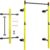 Soozier Wall Mounted Folding Squat Rack with Pull Up Bar, 1000 Pounds Capacity Power Rack, Adjustable Barbell Rack with J Hooks for Home Gym Full Body Workout, Yellow