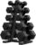 PAPABABE Hex Dumbbell Sets with Rack, 60-550lb Rubber Coated Dumbbell Weight Set and Storage Rack, Multiple Options Hand Weights for Strength Training