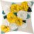 KINGROSE 3D Flower Throw Pillow Cover Home Decorative Accent Pillow Case Sham Square Cushion Cover Sofa Bed Couch Living Room 18 x 18 Inches Yellow White