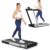 GYMAX Walking Pad, 2 in 1 Free Installation Under Desk Treadmill with LED Monitor, Smart App/Remote Control & Bluetooth Speaker, Foldable Compact Running Machine for Home Office Small Spaces