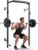 1600LB Wall Mounted Power Rack, Commercial Squat Rack for Home Gym with Multi-Grip Pull Up Bar, j-Cups & Landmine Attachment for Home and Garage Gym