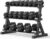 PAPABABE Hex Dumbbell Set with Rack, Rubber Encased Free Weight with Weight Storage Racks, Multiple Weight Options for Home Gym and Fitness