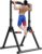DOBESTS Foldable Power Tower Pull Up Bar Dip Station Adjustable Multifunction Workout Pull Up Tower Station Gym Strength Training Equipment for Home Outdoor, Triangular Legs, Support 700lbs