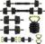 44Lbs Adjustable 4-In-1 Dumbbell Set, Sand Filled PE Dumbbells with Kettlebell Combo Multi-Function Strength Training Weights Home Gym Equipment for Bench Press Squats and Push-Up Handles