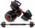 WSA Adjustable Dumbbells Set 44/67/89 LB, 2-in-1 Dumbbell & Barbell Set with Connector Bar, PVC Cement Plates, Anti-Slip Handles, Locking Nuts, Home Gym Strength Training for Men & Women