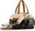 Gym Bag for Women, Puffer Travel Duffle Bag With Shoes Compartment & Wet Pocket, Carry On Tote Bag For Weekender, Overnight, Sport duffel bags for traveling (Beige & Brown, Medium)
