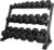 RITFIT Rubber Hex Dumbbells Set with Rack, 180-780LB Heavy-Duty Cast Iron Core, Knurled Chrome Handle, Space-Saving Storage Rack for Home Gym Strength Training