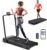 Goplus 2 in 1 Folding Treadmill, 300 LBS Capacity Walking Pad with Handle Bar, Under Desk Treadmill with Remote & APP Control and LED Display, Foldable Portable Treadmills for Home Small, Office