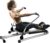 GYMAX Rowing Machines for Home, Hydraulic Rower with LCD Monitor, Adjustable Resistance up to 110LBS & Large Cushioned Seat, 265LBS Quiet Rowing Machine for Aerobic Workout Exercise Fitness