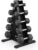 Marcy 150 lb Rubber Hex Dumbbell Set with Rack – Cast Iron Core, Anti-Roll Hex Design, Home Gym Strength Training Weight Set