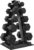 Fitvids Fitvids Rubber Coated Hex Dumbbell Weight Set and Storage Rack, 100LB Set or 150LB Set, 5-20 lbs Pairs or 5-25 lbs Pairs