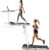 Treadmill with Handles, 2.5HP Walking Pad Treadmills with Handle Bar, Under Desk Treadmill with Remote Control LED Display, Electric Treadmills for Home Small, 270LBS Capacity