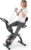 Folding Exercise Bike Stationary Bike Recumbent Exercise bike with 10 Level Adjustable Magentic Resistance and Arm Resistance Band LCD Display Support Backrest Wide Seat 300LB Capacity for Home Workout