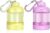 BooMetCheer 2 Pack Protein Powder Container to Go with Keychain & Keyring, Large Capacity, Clear, Leakproof, Ideal for workouts, fitness, or travel (Pink&Yellow)