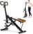 RIVANO Squat Machine, Ab Workout Equipment, 220lbs Loading Capacity Rowing Machines for Home Foldable with Adjustable Resistance Bands and Display, Exercise Trainer for Botty Butt Thighs