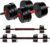 Adjustable Dumbbell Set, 5-44 lbs Free Weight Set with Connector, Convertible Dumbbell, Barbell, Push-up, Home Gym Fitness Weight for Men Women
