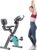 Merax Folding Exercise Bike, Foldable Fitness Stationary Bike Machine, Upright Indoor Cycling Bike, Magnetic X-Bike