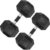 LIFERUN Rubber Grip Dumbbells Rubber Coated Cast Iron, with Anti-Slip Hex Black Dumbbell, Free Weights Dumbbell Set, 60lb/ 65lb/ 70lb/ 75lb dumbbells set of 2