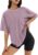 ATHMILE Womens Oversized T Shirts Loose Fit Crewneck Short Sleeve Tops Summer Casual Blouse Y2K 2025 Basic Tee Beach