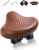 Wide Bike Seat for Women Men, Comfort Soft Vintage Padded Bicycle Saddle Cushion, Large Comfortable Replacement Seat for City, Cruiser, Ebike, Beach & Mountain Bicycle, Scooter, Stationary Bike