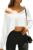 Fisoew Womens Off The Shoulder Cropped Tops Batwing Long Sleeve Loose Fit Summer Boat Neck Workout T Shirts