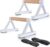 1 Pair Wooden Parallettes Push Up Bars for Men, Strength Training Pushup Stands Handles for Home Calisthenics, Fitness, Floor Workouts Solid Wood with White Metal Bracket – Support 500 lbs