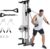 Wall Mount Cable Machine, LAT Pulldown Machines with 19 Positions Dual Pulley System, Cable Crossover Machine with Adjustable Footplate, Weight Workout Equipment Home Gym Station