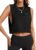 Remidoo Cropped Tank Tops for Women Open Side Workout Tops Sleeveless Shirt Crewneck Activewear