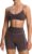 Aoxjox Women’s Color Block Workout Sports Bras Fitness Lexi Lined Strappy Bra Athletic Yoga Crop Tank