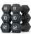 WF Athletic Supply Black Neoprene Dumbbell Set, Non-Slip & Hex Shape, Great for Muscle Toning, Strength Building & Weight Loss; Sizes, Dumbbells Only & w/Rack Options Available