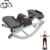Lateral Rocking Fitness Stepper Home Workout Machine, Low-Impact Side to Side Stepper, Compact Portable Fitness Trainer with LCD Monitor and Resistance Bands for Home Gym